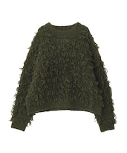 洗える/ループ編みニットプルオーバー