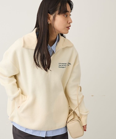 起毛ハーフジッププルオーバー