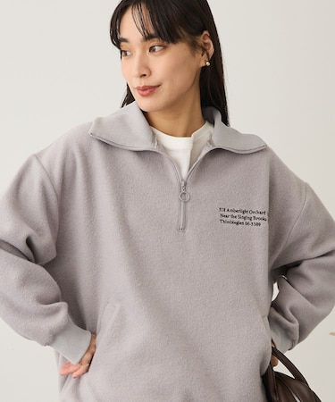 起毛ハーフジッププルオーバー