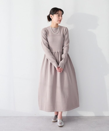 ＜セレモニー＞スポンディッシュニットワンピース