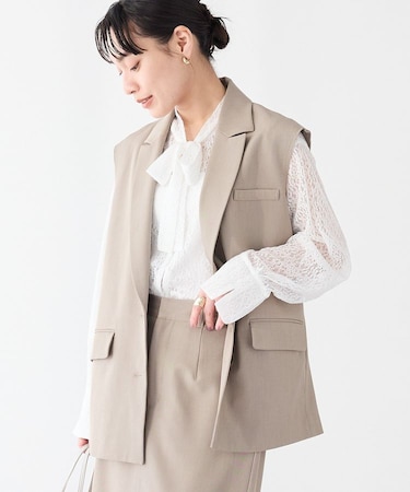 ＜セレモニー＞カットアウトデザインテーラードジレ