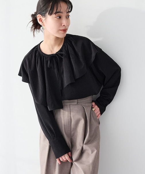 ＜セレモニー＞着脱可能/2WAYフリルカラーブラウス