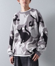 ダブルジャカードアニマル柄ニットB