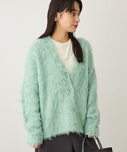 洗える/カール起毛モヘアライクVネックニットカーディガン