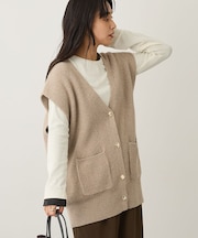 Vネックオーバーサイズニットベスト