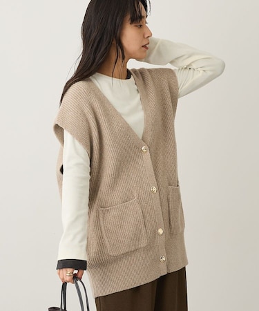 Vネックオーバーサイズニットベスト