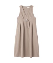 Vネックウェストタックジャンパースカート