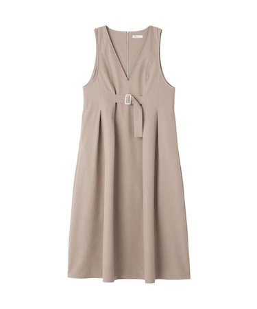 Vネックウェストタックジャンパースカート