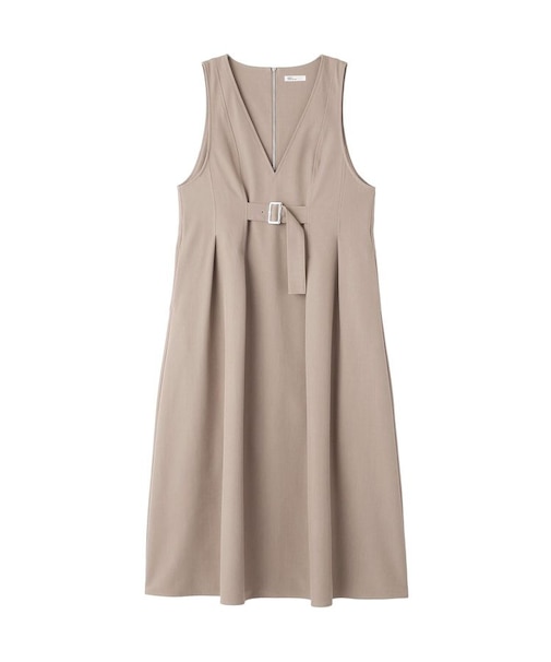 Vネックウェストタックジャンパースカート