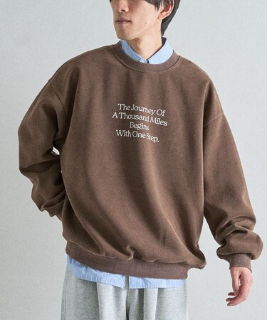 スノーウォッシュボンディング裏毛ロゴスウェット