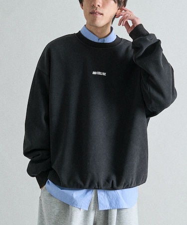 スノーウォッシュボンディング裏毛ロゴ刺繍スウェット