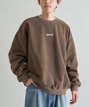 スノーウォッシュボンディング裏毛ロゴ刺繍スウェット