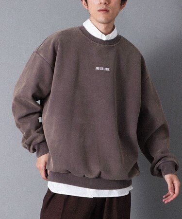 スノーウォッシュボンディング裏毛ロゴ刺繍スウェット