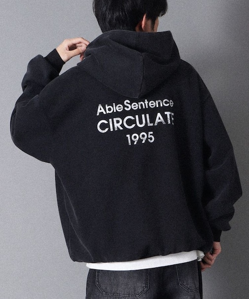 スノーウォッシュボンディング裏毛バックロゴパーカー