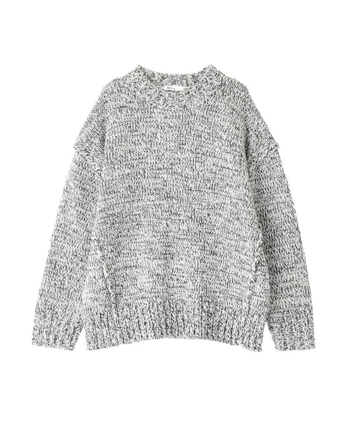 アウトリンキングミックスニットプルオーバー