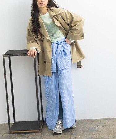 ストライプシャツワンピース