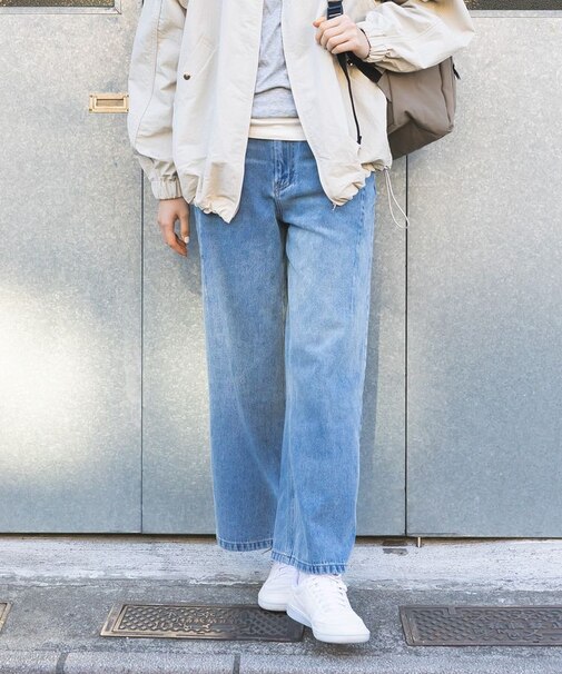 ストレートワイドデニムパンツ