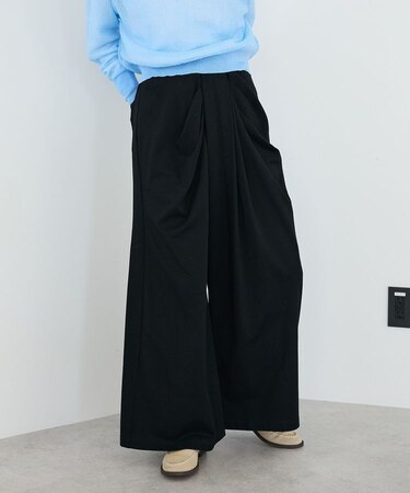 フロントタックドレープワイドパンツ