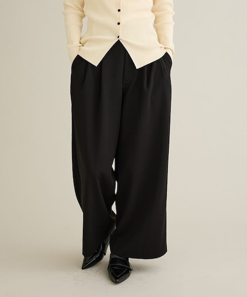 ハイウエストベルトワイドパンツ