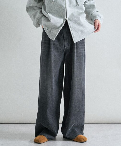 ワイドストレートデニムパンツ
