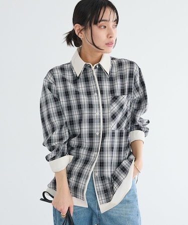 レイヤードライクチェックシャツ