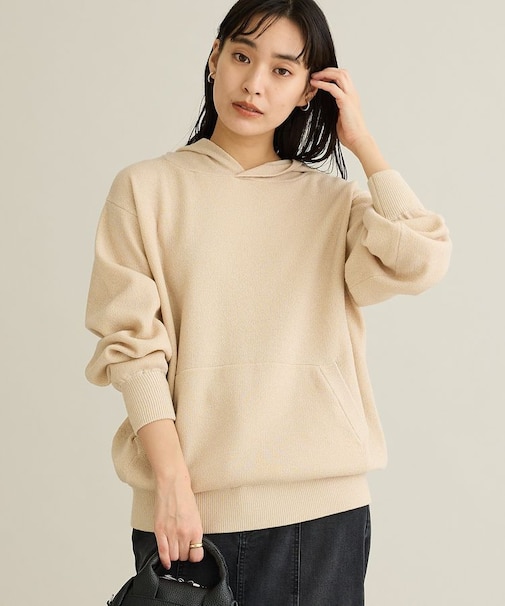 洗える/ラメスウェット風ニットプルオーバー