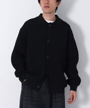 柄編みニットシャツカーディガン