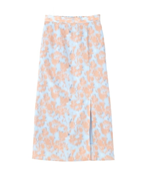 フラワープリントスリットロングスカート