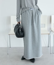 ダブルウエストカットソーロングスカート