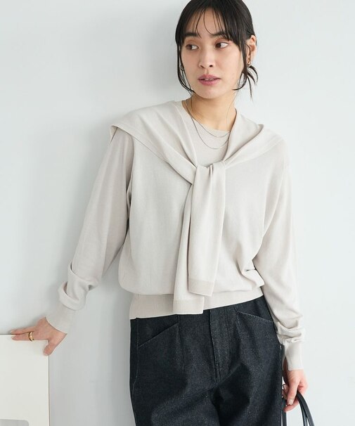 接触冷感 / ニットストール+プルオーバー