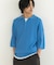 透かし編み半袖ニットポロシャツ