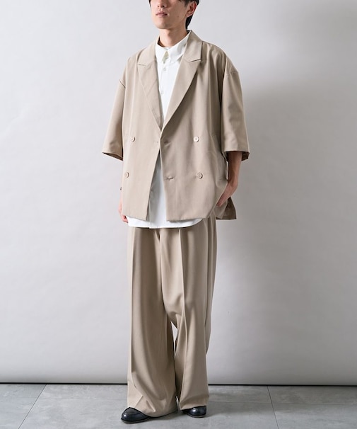 半袖ダブルテーラードセットアップ/上下セット