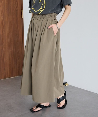 撥水 ドロストギャザースカート