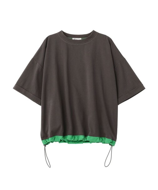 接触冷感 バイカラーヘムプルオーバー