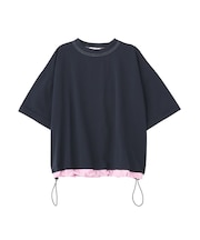 接触冷感 バイカラーヘムプルオーバー