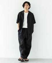 半袖リネン混セットアップ