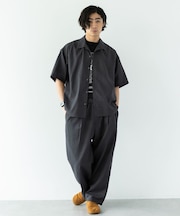 半袖リネン混セットアップ