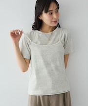 2点セット/ボーダーキャミ+Tシャツ
