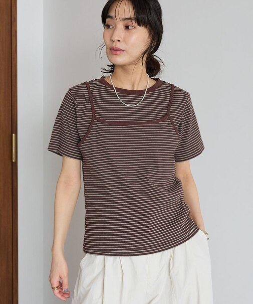 2点セット/ボーダーキャミ+Tシャツ