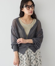 Vネックメッシュカーディガン