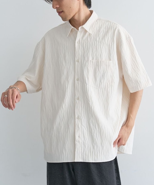 ジャカード柄半袖シャツ