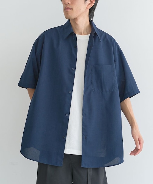 接触冷感/吸水速乾/UVカット Fluxaire オーバーサイズレギュラーカラーシャツ