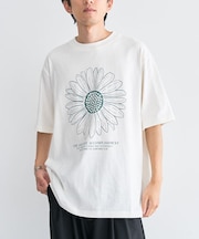 フラワープリントグラフィックTシャツ