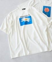 フラワープリントグラフィックTシャツ