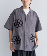 花柄オープンカラーシャツ