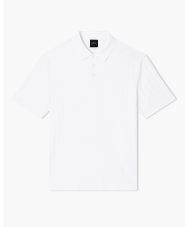 【A|X アルマーニ エクスチェンジ】オールオーバージャカードロゴ 半袖ポロシャツ