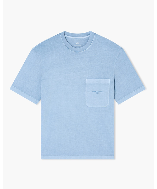 【A|X アルマーニ エクスチェンジ】パッチポケットディテール ガーメントダイ 半袖クルーネックTシャツ/REGULAR+