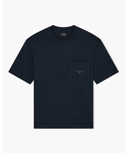 【A|X アルマーニ エクスチェンジ】パッチポケットディテール ガーメントダイ 半袖クルーネックTシャツ/REGULAR+