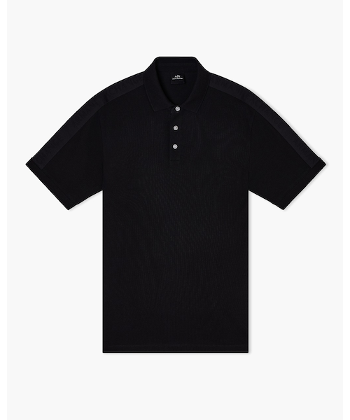 アルマーニ　エクスチェンジ　切り替え　ライン　ポロシャツ　ブラック　新品　XL ARMANI EXCHANGE (アルマーニエクスチェンジ) 襟袖ライン 無地