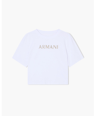 【A|X アルマーニ エクスチェンジ】AXロゴ クロップド 半袖クルーネックTシャツ